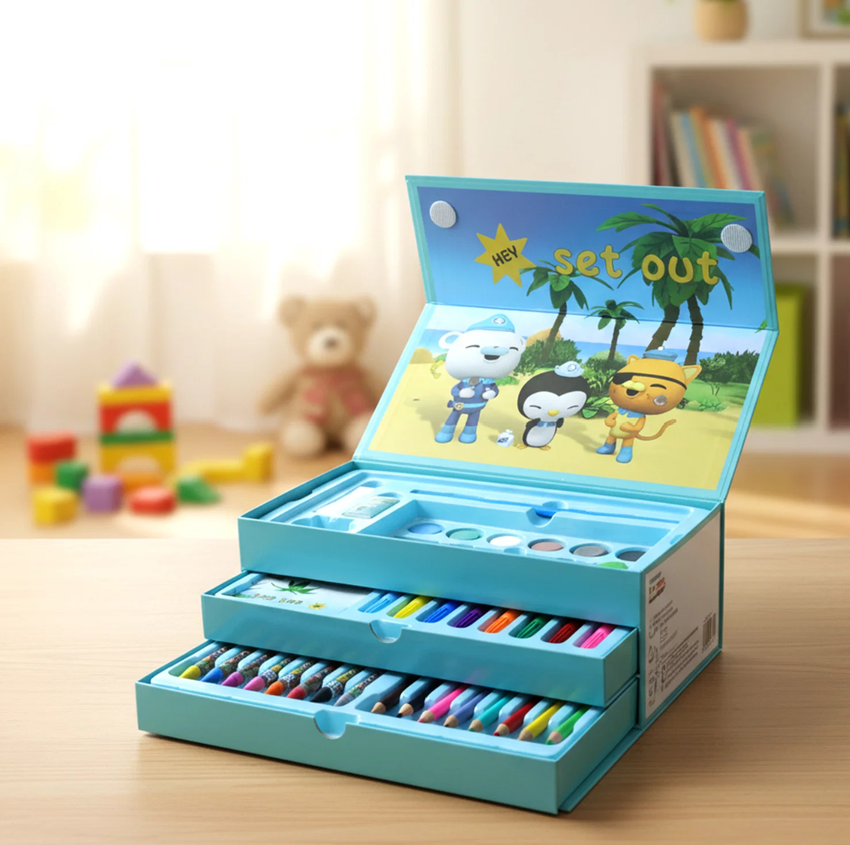 Kids Drawing Kit Box – Complete Cartoon Art Set with Colors
