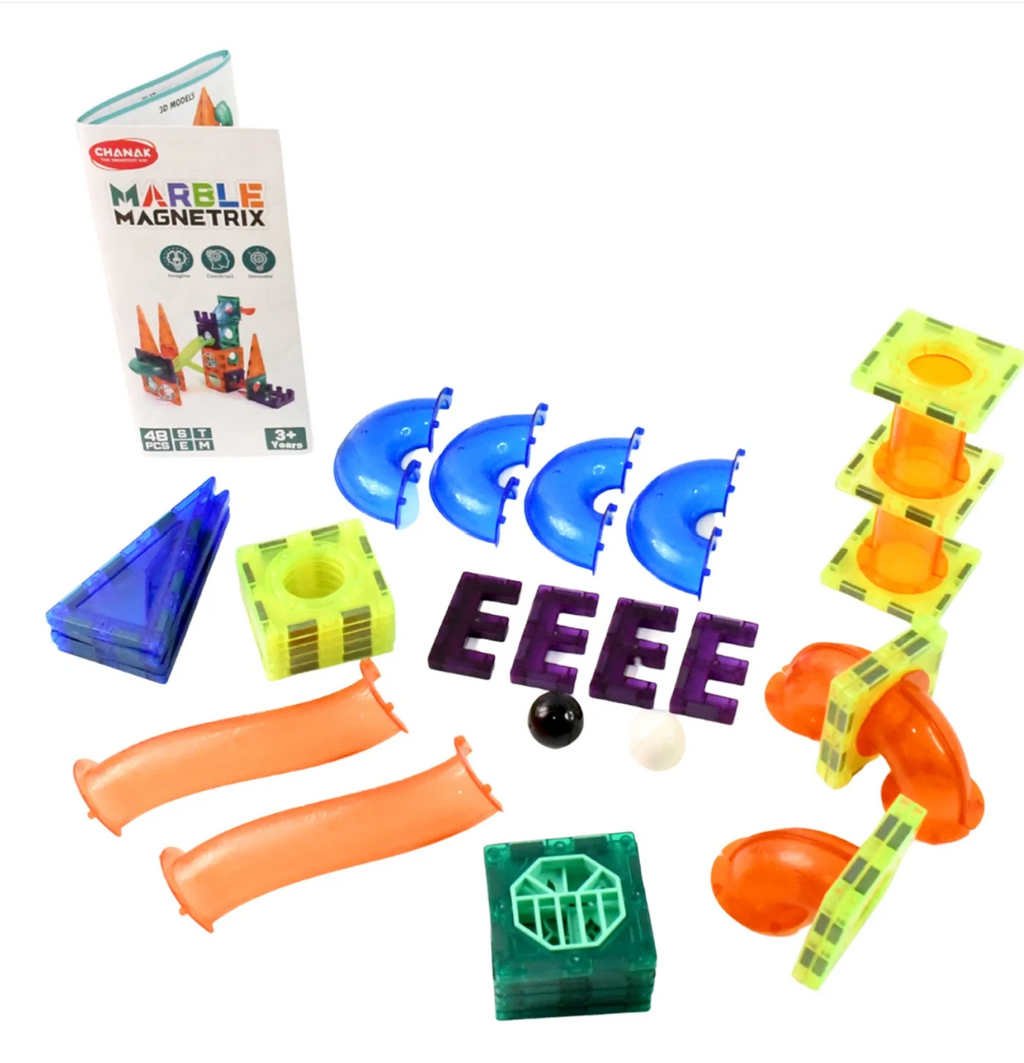 Magnetic Marble Run – 48-Piece STEM Building Set for Kids