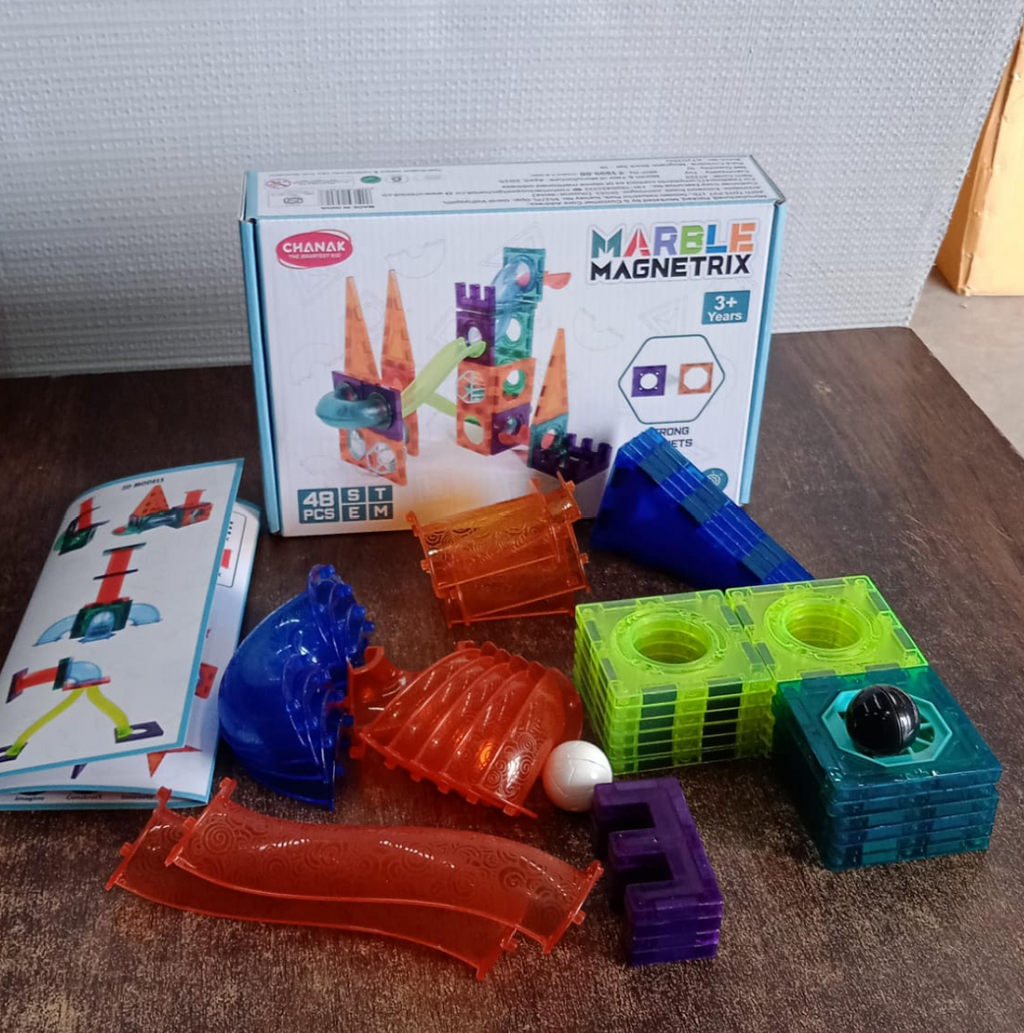 Magnetic Marble Run – 48-Piece STEM Building Set for Kids