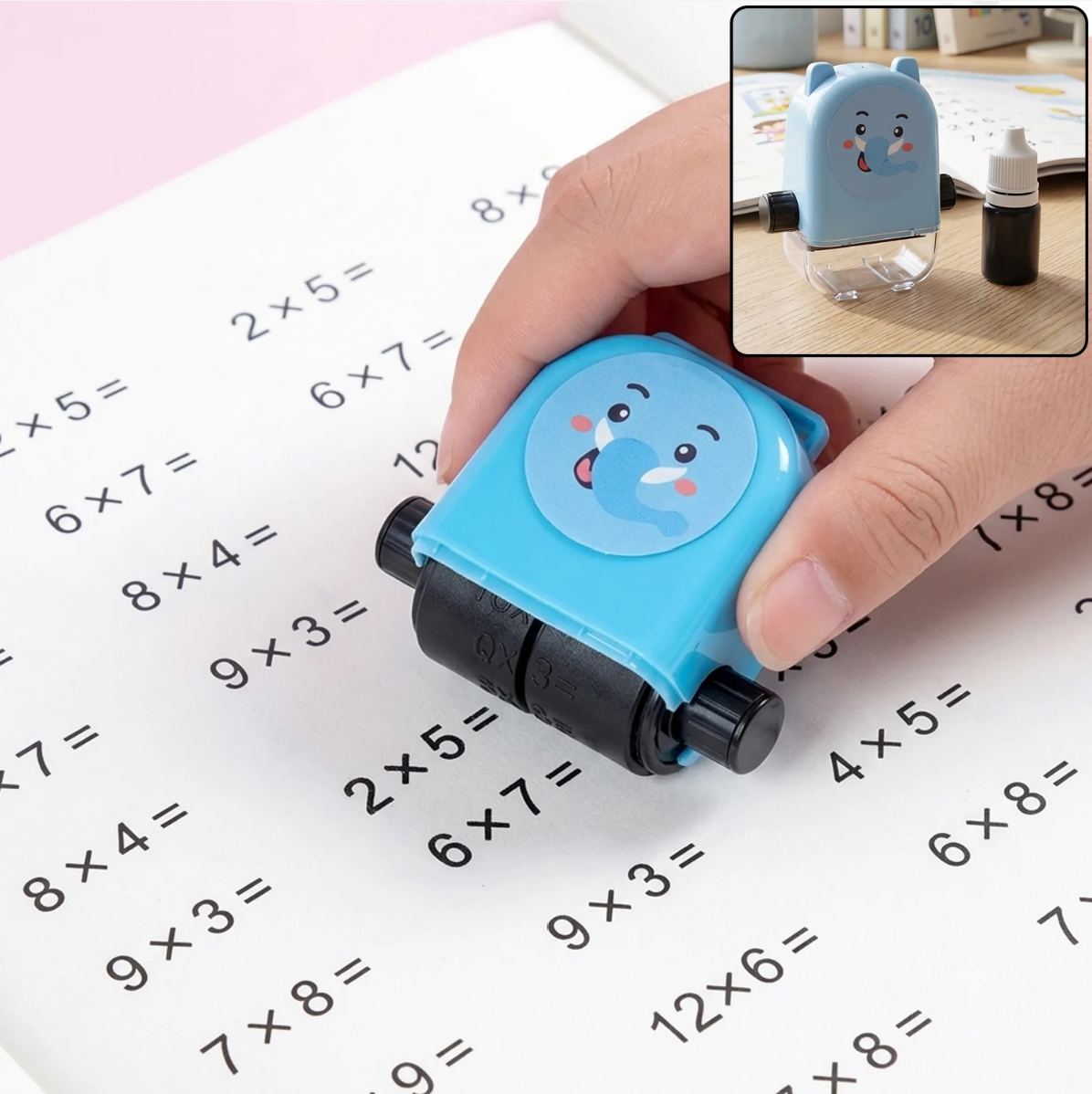 Multiplication Practice Math Roller Stamp – Times Tables Learning Tool for Kids