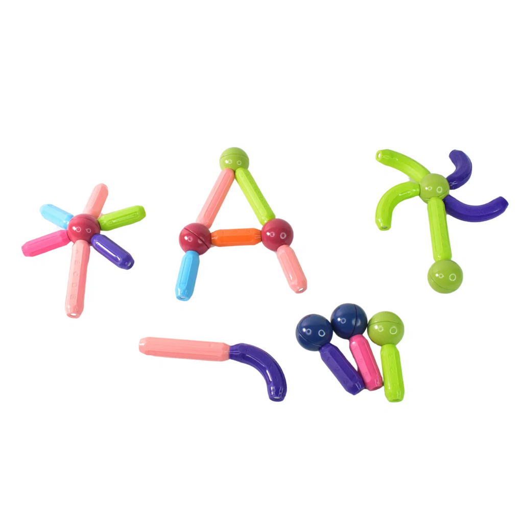 Magnetic Builder Bundle – Tiles + Sticks (32+32 Pieces)