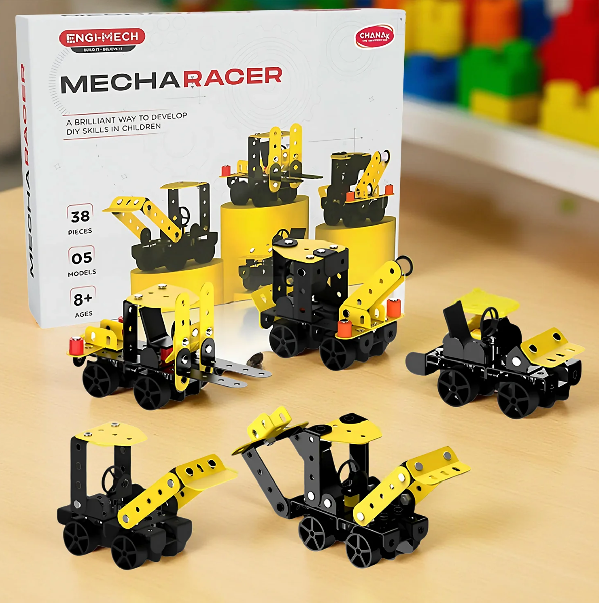5-in-1 Mecha Builder DIY Kit – Build Your Own Construction Vehicles (STEM Toy for Kids)