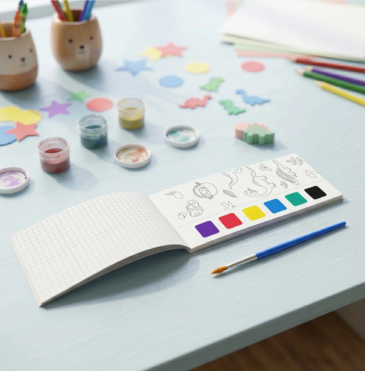 FREE Dinosaur Water Colour Painting Book + Brush – Free with Sank Magic Copybook